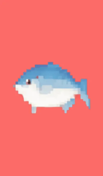 [LINE着せ替え] 魚のドット絵のきせかえ Red 01の画像1