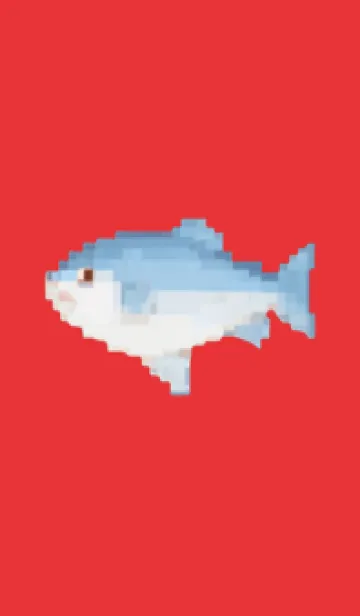 [LINE着せ替え] 魚のドット絵のきせかえ Red 04の画像1