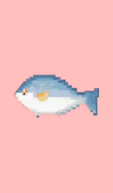 [LINE着せ替え] 魚のドット絵のきせかえ Pink 02の画像1