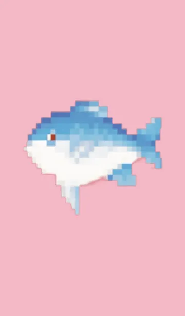 [LINE着せ替え] 魚のドット絵のきせかえ Pink 05の画像1