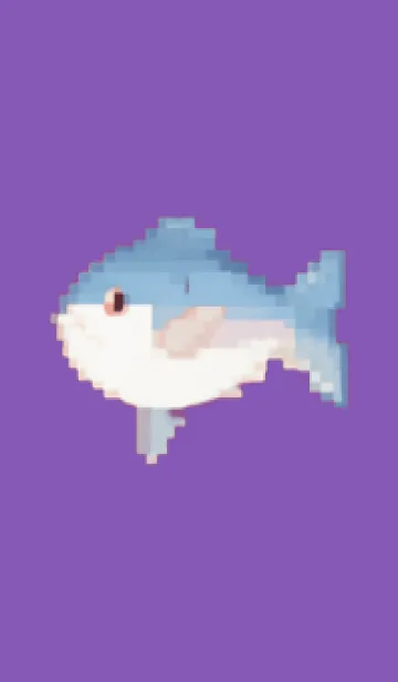 [LINE着せ替え] 魚のドット絵のきせかえ Purple 01の画像1