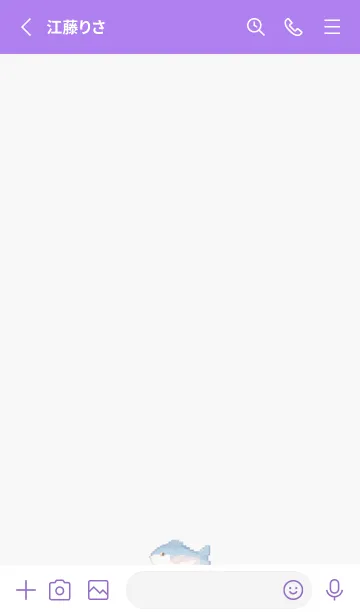 [LINE着せ替え] 魚のドット絵のきせかえ Purple 01の画像2