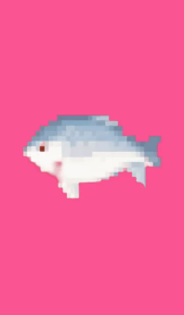 [LINE着せ替え] 魚のドット絵のきせかえ Pink 01の画像1