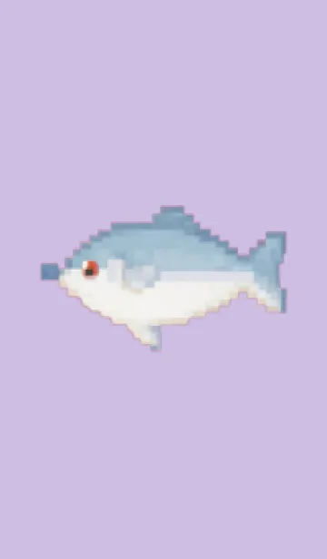 [LINE着せ替え] 魚のドット絵のきせかえ Purple 04の画像1