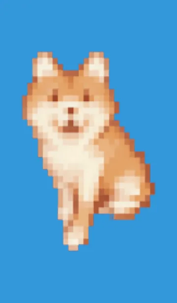 [LINE着せ替え] 犬のドット絵のきせかえ Blue 01の画像1