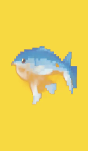 [LINE着せ替え] 魚のドット絵のきせかえ Yellow 02の画像1