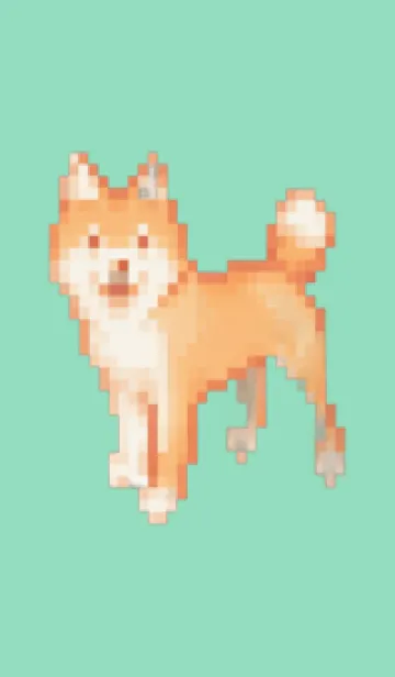 [LINE着せ替え] 犬のドット絵のきせかえ Green 05の画像1