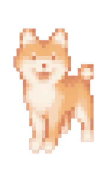 [LINE着せ替え] 犬のドット絵のきせかえ Green 04の画像1