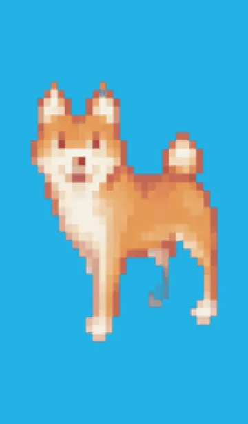 [LINE着せ替え] 犬のドット絵のきせかえ Blue 04の画像1