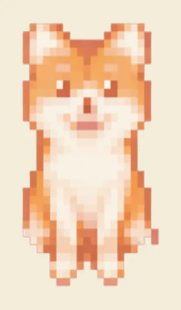 [LINE着せ替え] 犬のドット絵のきせかえ Beige 03の画像1