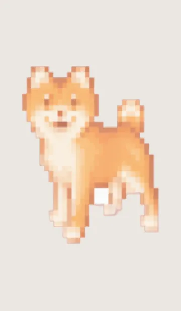 [LINE着せ替え] 犬のドット絵のきせかえ Beige 01の画像1