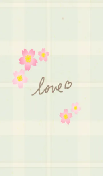 [LINE着せ替え] チェック柄 桜26の画像1