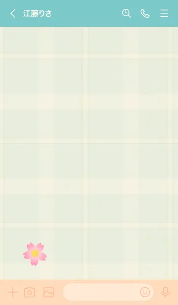 [LINE着せ替え] チェック柄 桜26の画像2