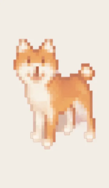 [LINE着せ替え] 犬のドット絵のきせかえ Brown 02の画像1