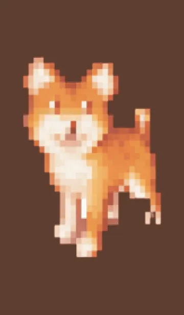 [LINE着せ替え] 犬のドット絵のきせかえ Brown 01の画像1