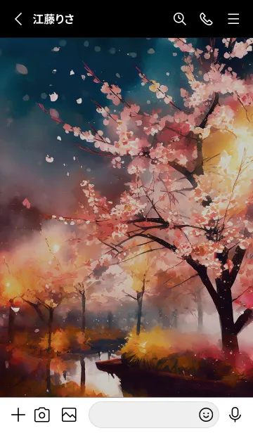 [LINE着せ替え] 美しい夜桜の着せかえ#879の画像2