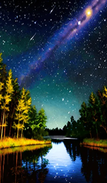 [LINE着せ替え] 綺麗な星空の夜景着せかえ#993の画像1