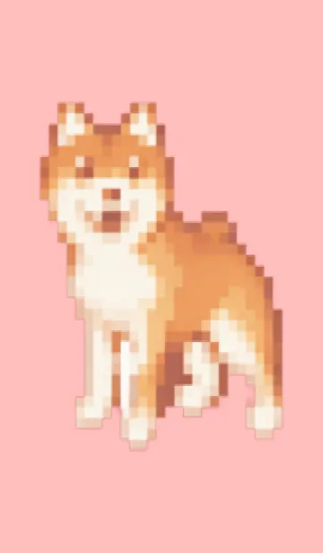 [LINE着せ替え] 犬のドット絵のきせかえ Pink 02の画像1