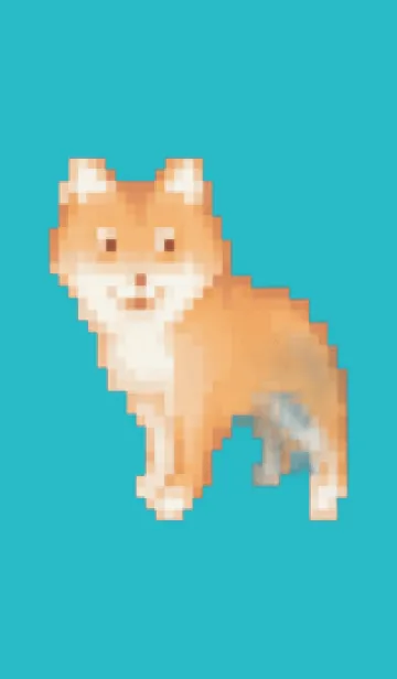 [LINE着せ替え] 犬のドット絵のきせかえ Green 06の画像1