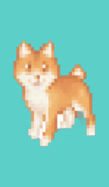 [LINE着せ替え] 犬のドット絵のきせかえ Green 10の画像1