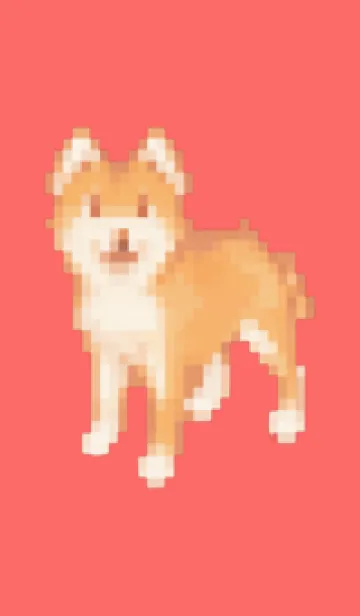 [LINE着せ替え] 犬のドット絵のきせかえ Red 01の画像1