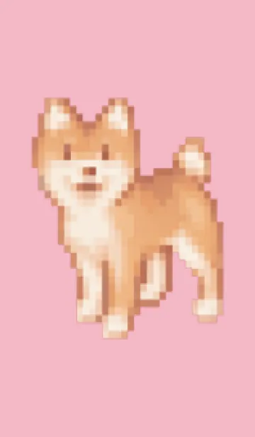 [LINE着せ替え] 犬のドット絵のきせかえ Pink 05の画像1