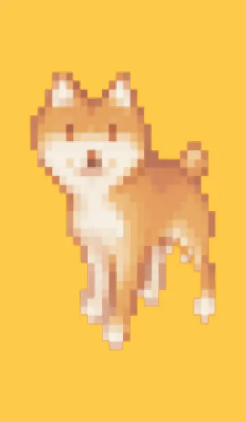 [LINE着せ替え] 犬のドット絵のきせかえ Yellow 03の画像1