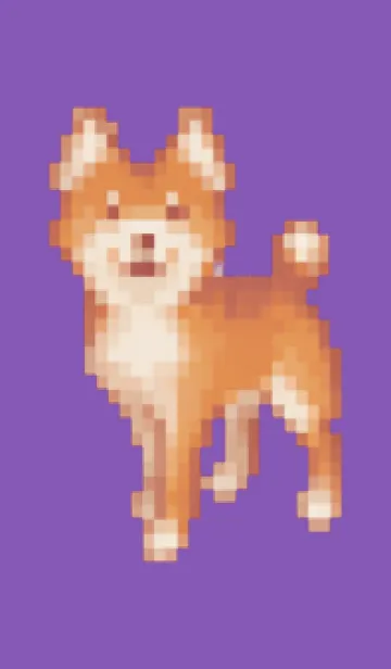 [LINE着せ替え] 犬のドット絵のきせかえ Purple 01の画像1