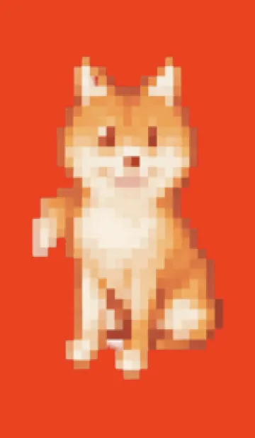 [LINE着せ替え] 犬のドット絵のきせかえ Red 03の画像1