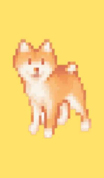 [LINE着せ替え] 犬のドット絵のきせかえ Yellow 04の画像1