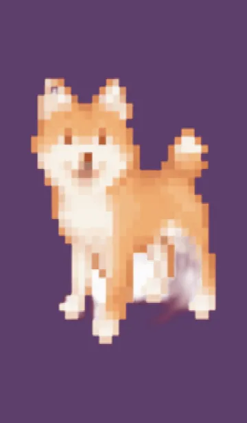 [LINE着せ替え] 犬のドット絵のきせかえ Purple 05の画像1