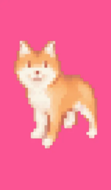 [LINE着せ替え] 犬のドット絵のきせかえ Pink 01の画像1