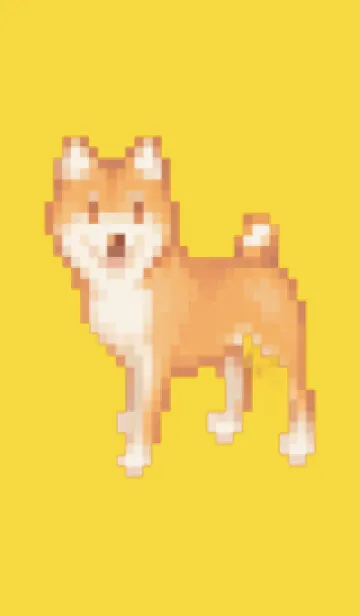 [LINE着せ替え] 犬のドット絵のきせかえ Yellow 02の画像1