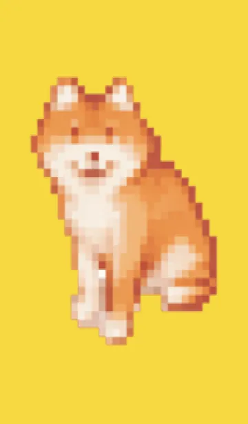 [LINE着せ替え] 犬のドット絵のきせかえ Yellow 01の画像1