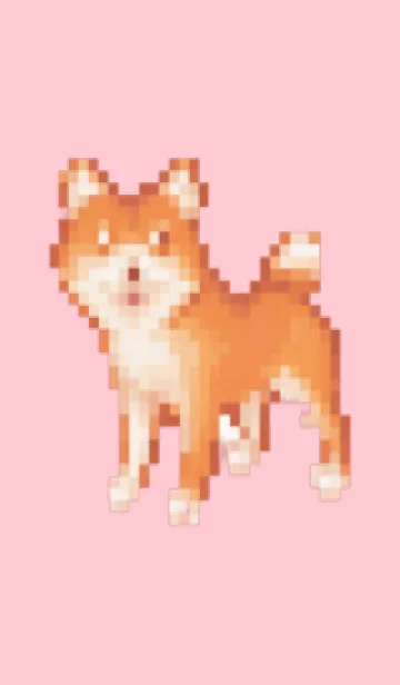 [LINE着せ替え] 犬のドット絵のきせかえ Pink 03の画像1