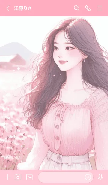 [LINE着せ替え] pink flower garden 2の画像2