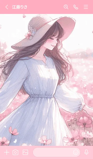 [LINE着せ替え] pink flower garden 5の画像2