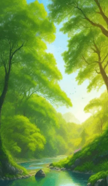 [LINE着せ替え] 宁静的山水森林 UqULdの画像1