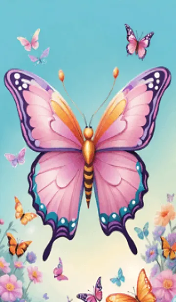 [LINE着せ替え] ハッピーな蝶 ENbgaの画像1