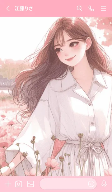 [LINE着せ替え] pink flower garden 6の画像2