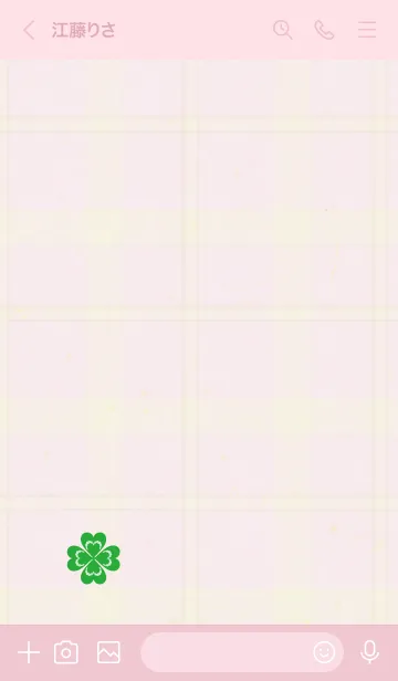[LINE着せ替え] チェック柄 クローバー17の画像2