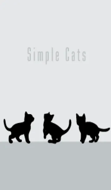 [LINE着せ替え] シンプルな子猫 :ホワイトグレーベージュの画像1