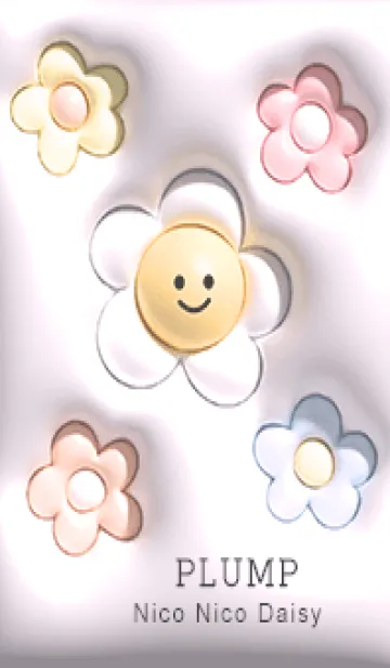 [LINE着せ替え] pinkpurple ぷっくりニコニコデイジー09_1の画像1