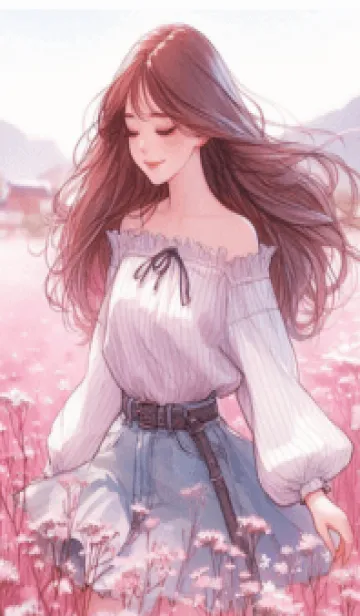 [LINE着せ替え] pink flower garden 7の画像1