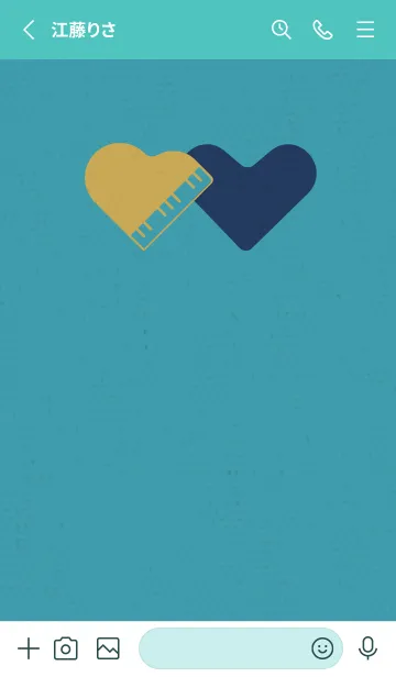 [LINE着せ替え] ピアノ型のハートと♥ 青と金の画像2