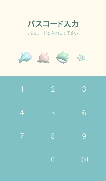 [LINE着せ替え] bluegreen ぷっくり花と魚06_1の画像4