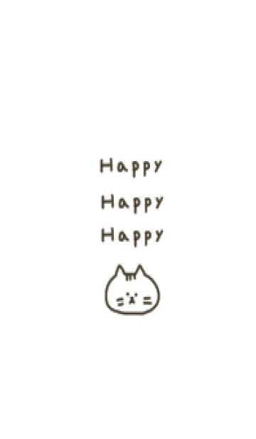 [LINE着せ替え] Happy。ねこ。ホワイト。の画像1