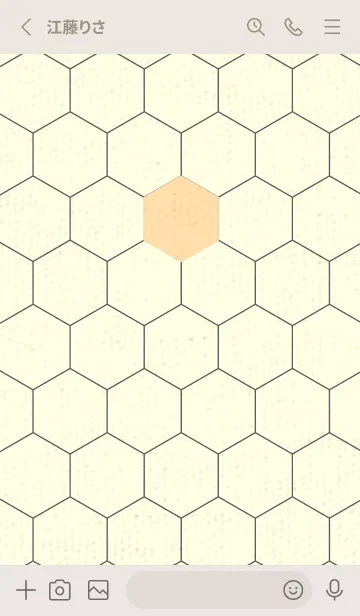 [LINE着せ替え] 六角形のきせかえ ペールクリームの画像2