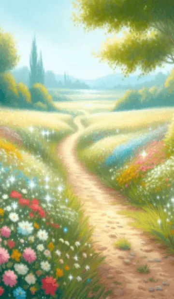 [LINE着せ替え] Flower garden in the middle of the roadの画像1