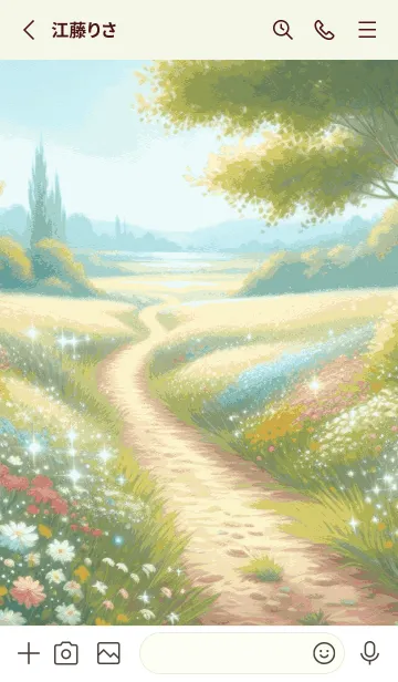 [LINE着せ替え] Flower garden in the middle of the roadの画像2